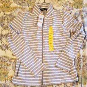 Jones new York grey stripe mock neck jacket S